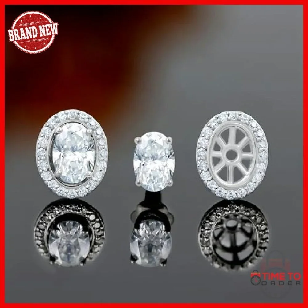 Moissanite Stud Earrings 1.80ct White Gold Plated Sterling Silver